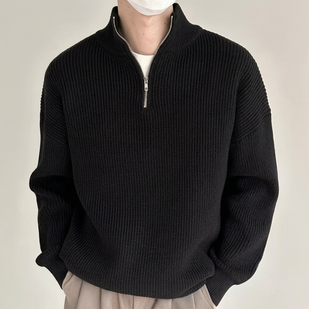 Men's Ribbed Half-Zip Sweater