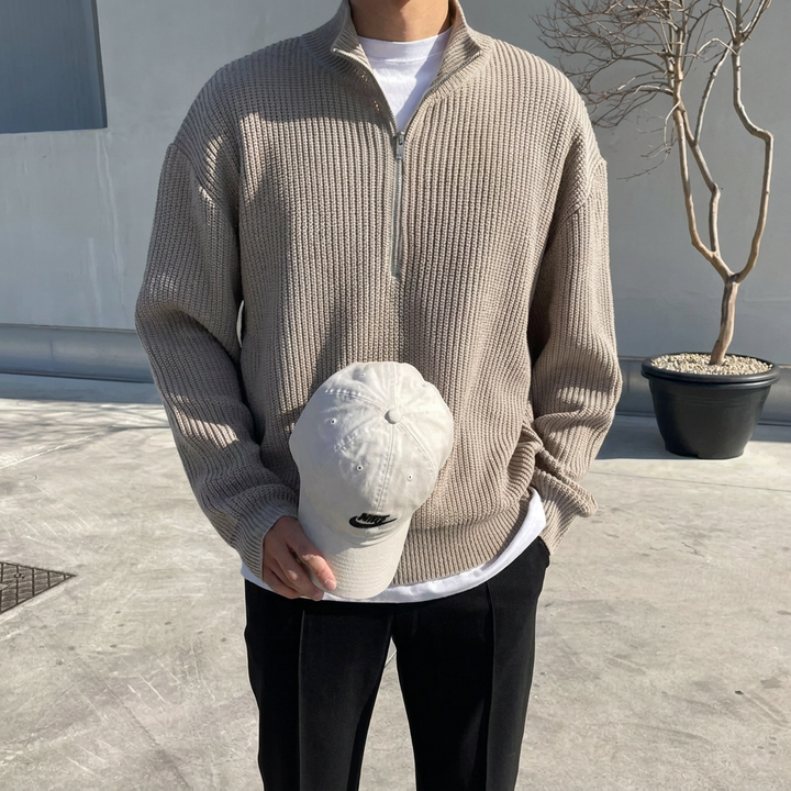 Men's Ribbed Half-Zip Sweater
