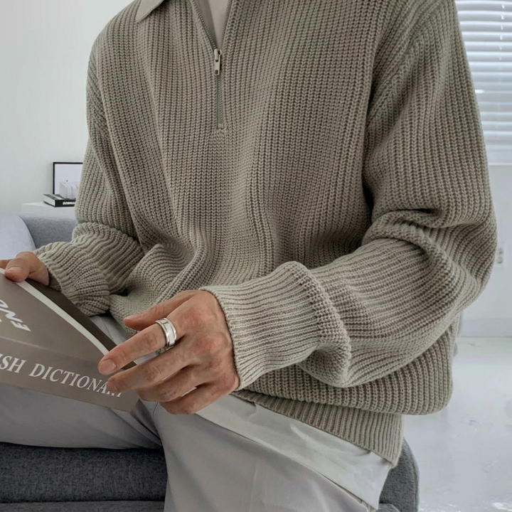 Men's Ribbed Half-Zip Sweater