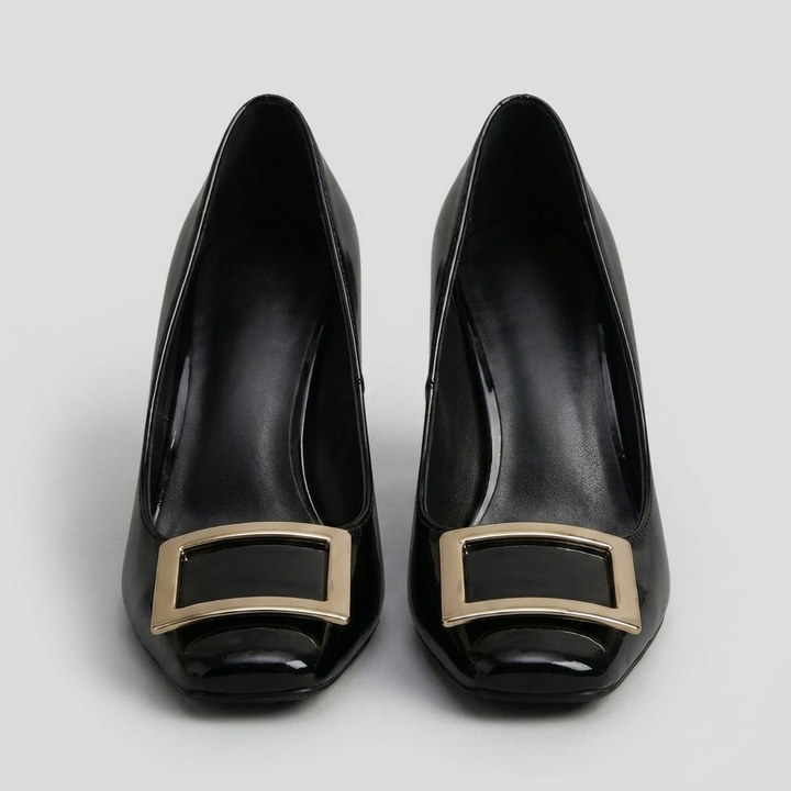 Elegant Square Toe Heel Sandals