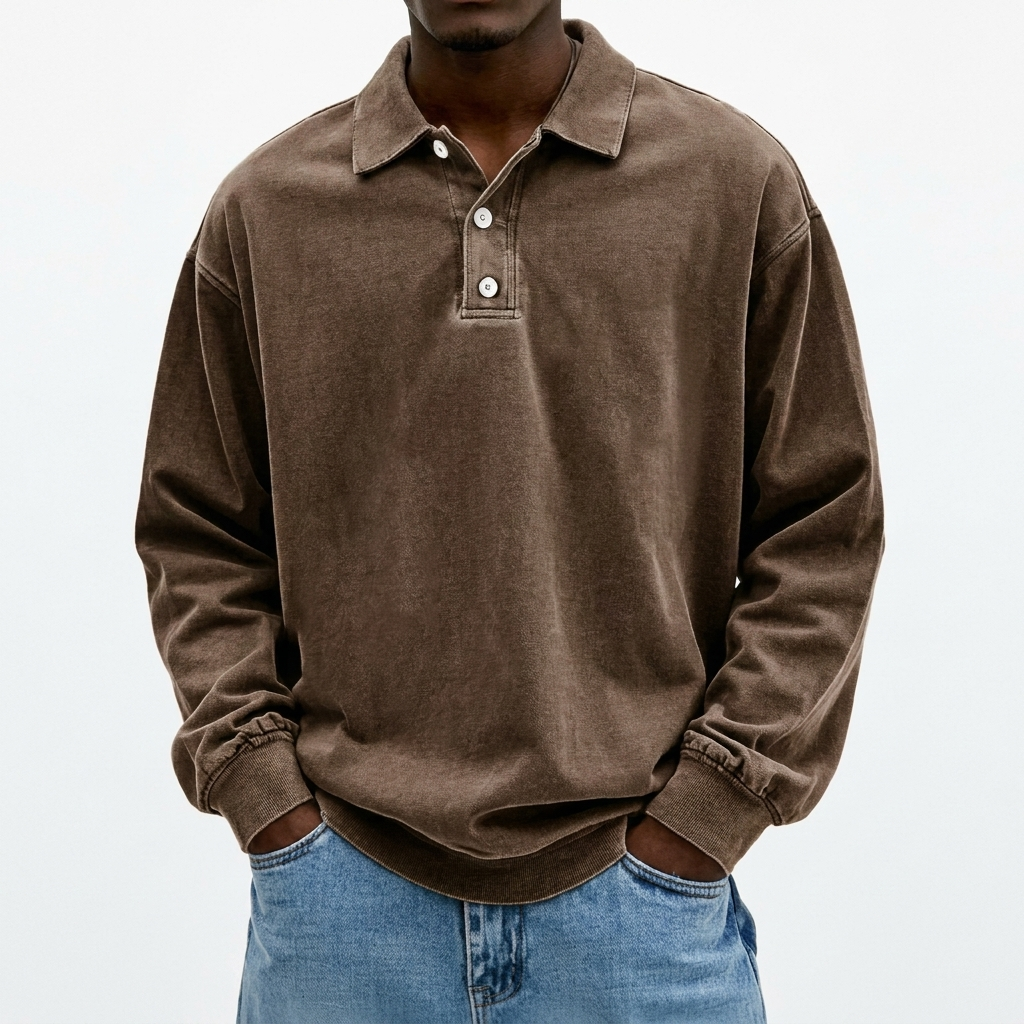 Casual Acid Wash Sweatshirt
