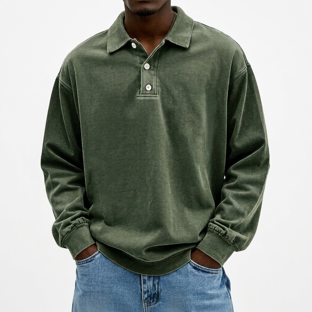 Casual Acid Wash Sweatshirt