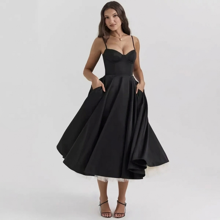 Elegant Tulle Midi Gown