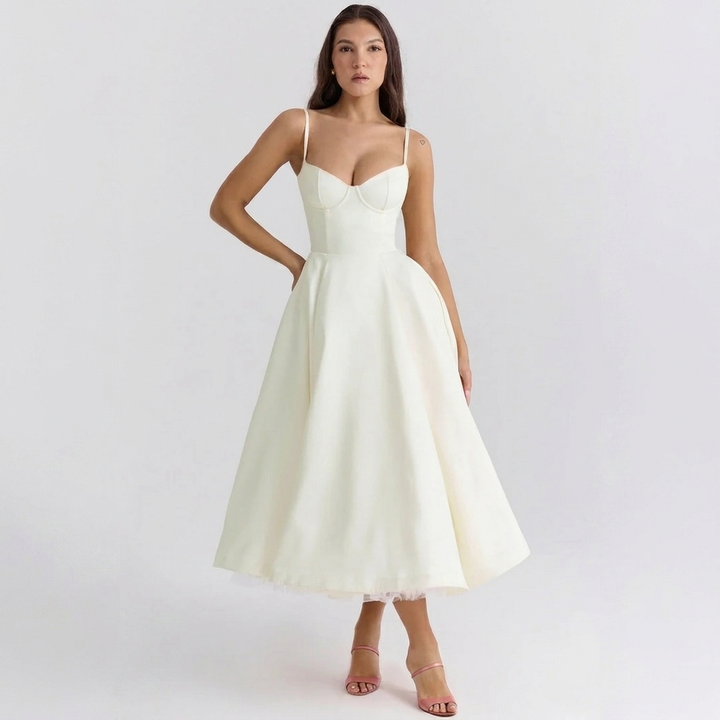 Elegant Tulle Midi Gown