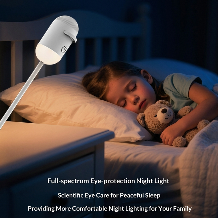 USB Rechargeable Bedside Night Light with Soft LED Glow for Bedroom Comfort