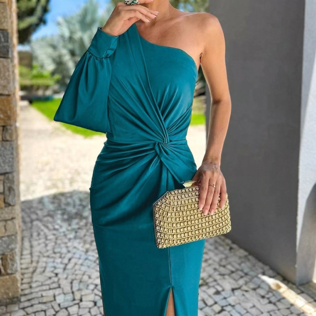 Women’s Slim Fit One Shoulder Evening Dress