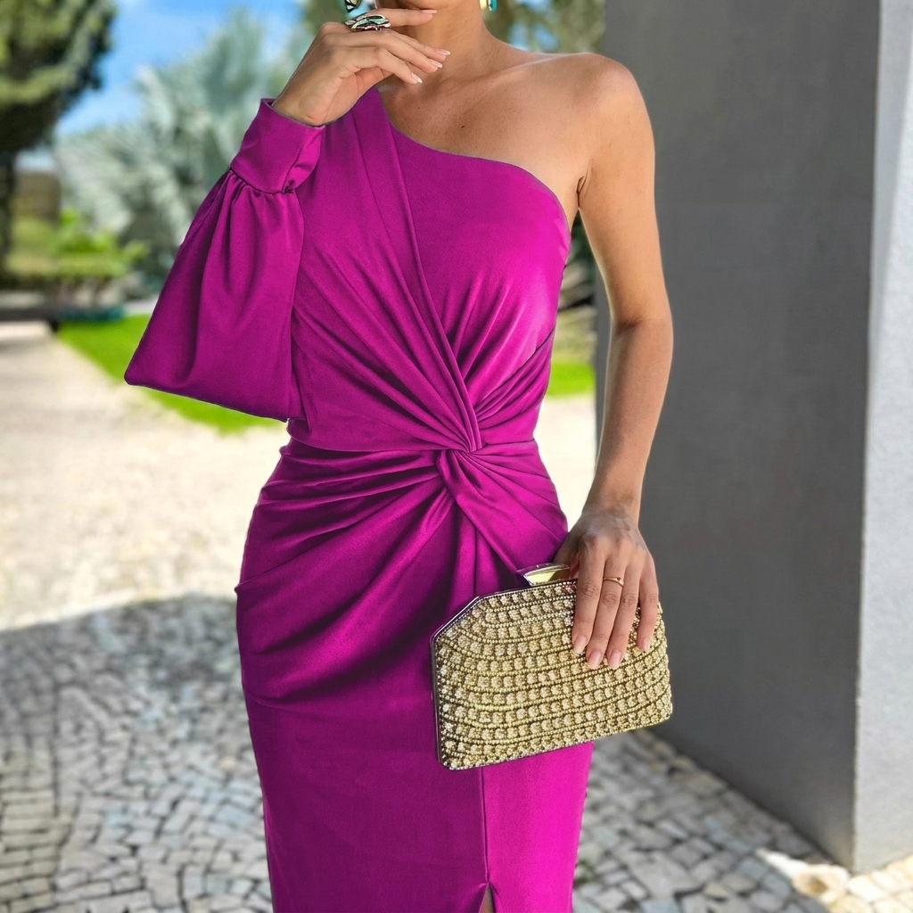 Women’s Slim Fit One Shoulder Evening Dress
