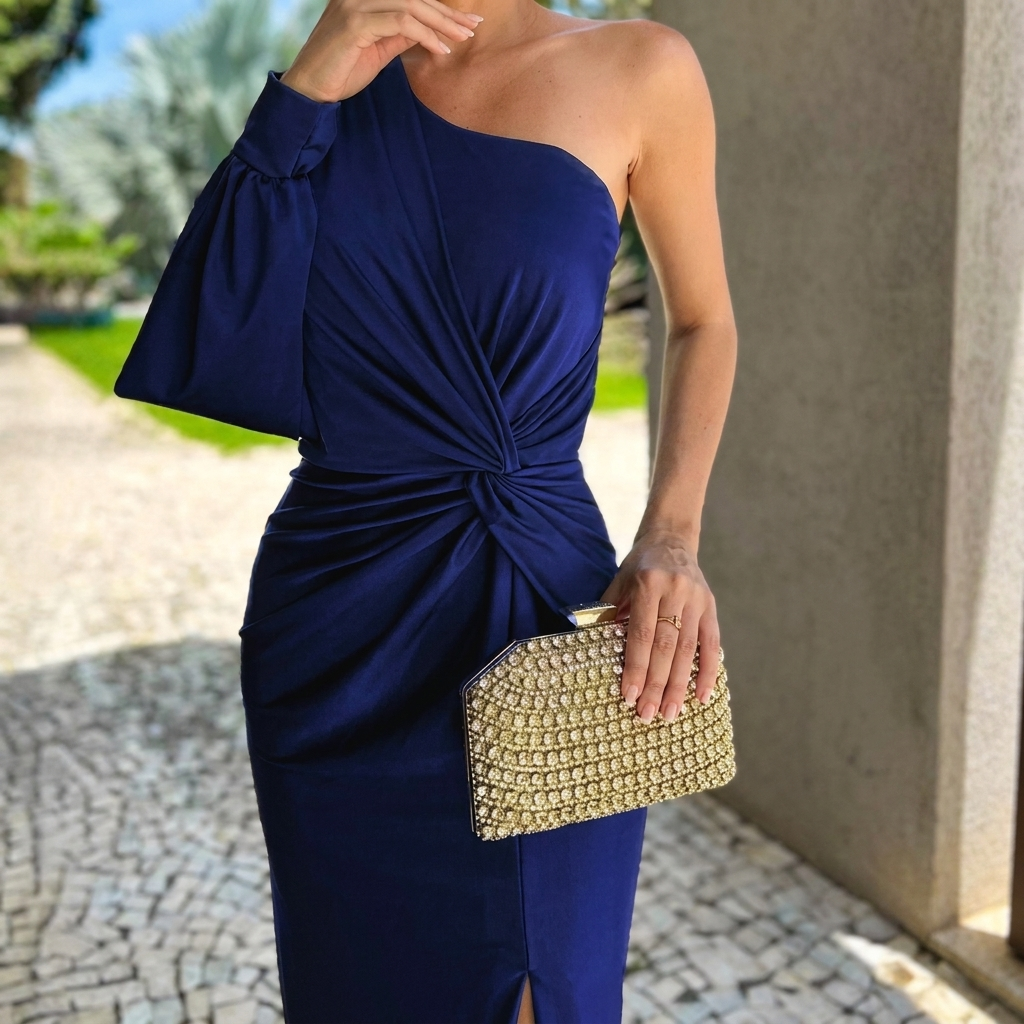 Women’s Slim Fit One Shoulder Evening Dress