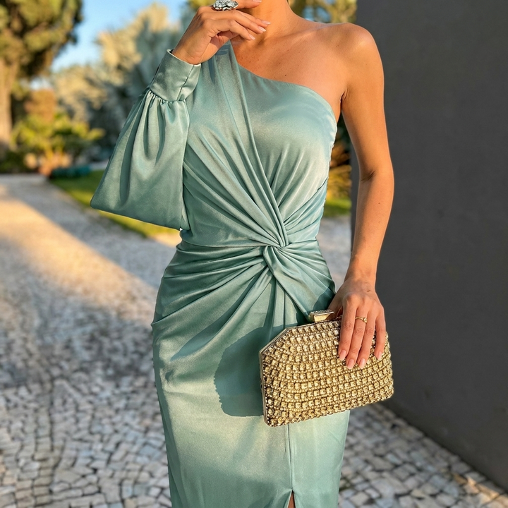 Women’s Slim Fit One Shoulder Evening Dress