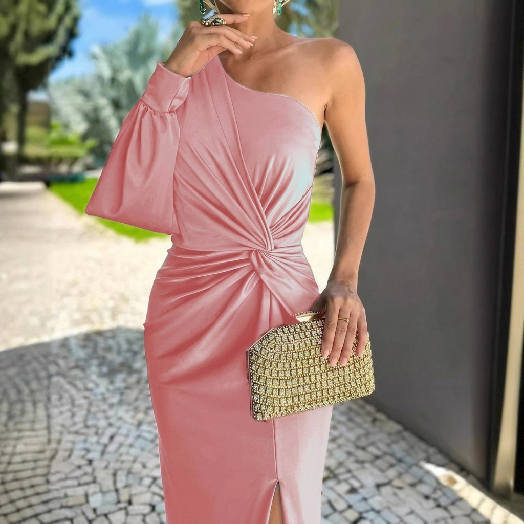Women’s Slim Fit One Shoulder Evening Dress