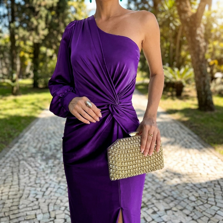 Women’s Slim Fit One Shoulder Evening Dress