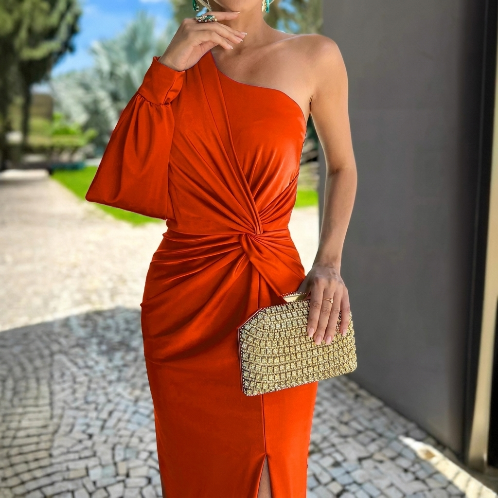 Women’s Slim Fit One Shoulder Evening Dress