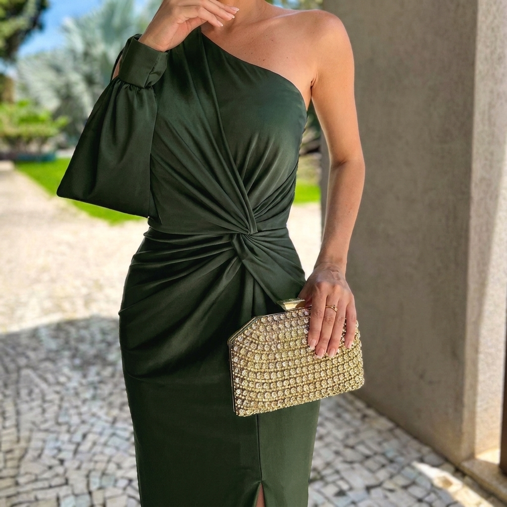 Women’s Slim Fit One Shoulder Evening Dress