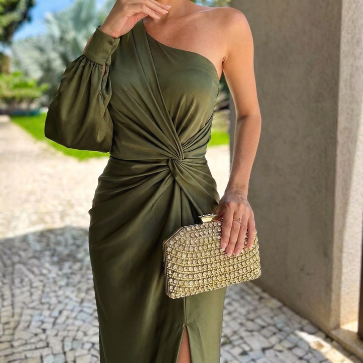 Women’s Slim Fit One Shoulder Evening Dress