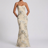 Flower-decorated Evening Dress High-end Banquet Elegant Slimming