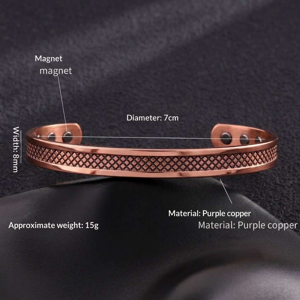 Simple And Stylish Purple Copper Bracelet For Women