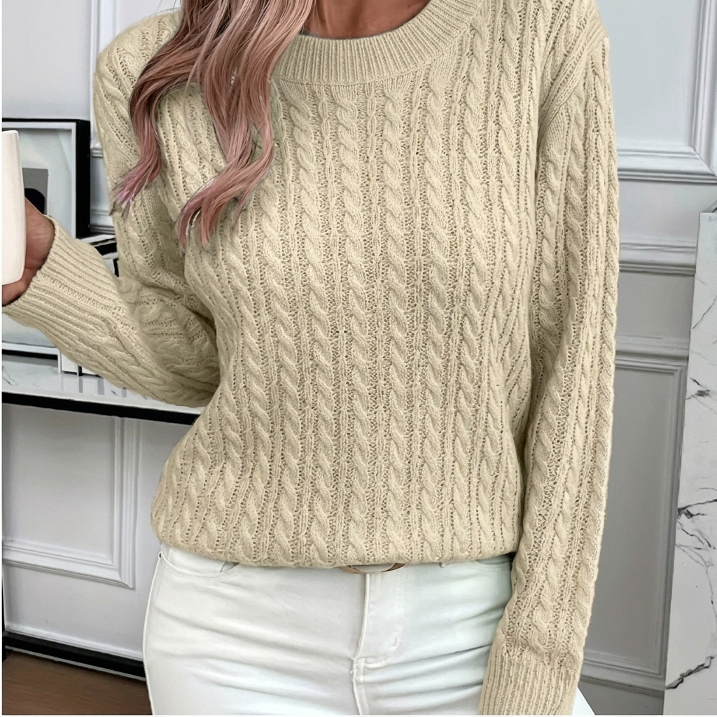 Women’s Twist Round Neck Pullover Sweater