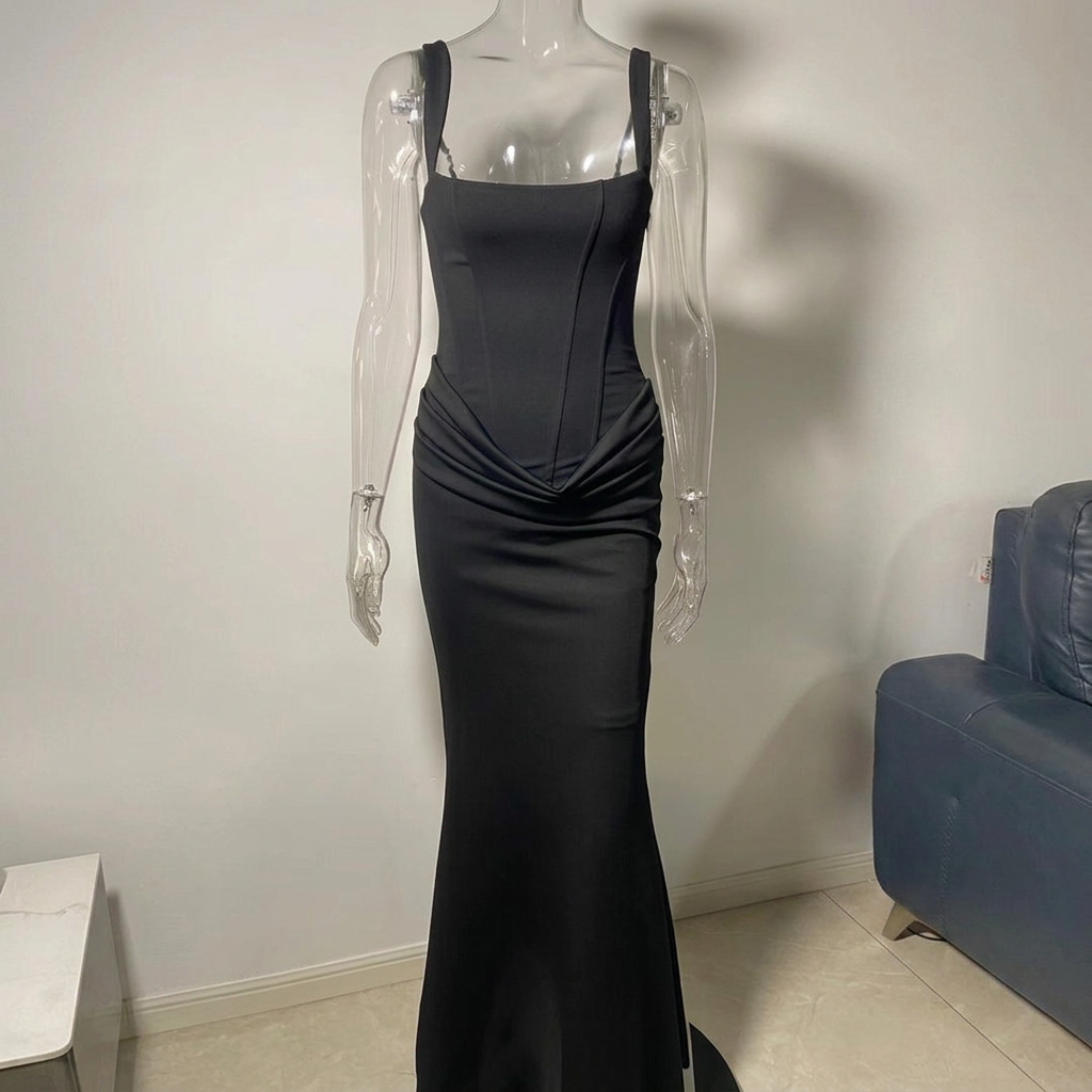 Elegant Strapless Long Slip Dress