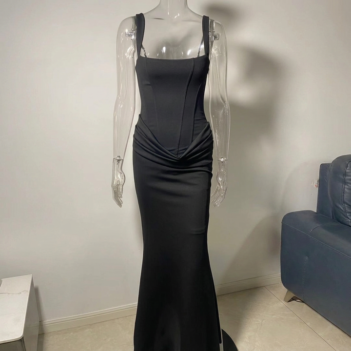Elegant Strapless Long Slip Dress