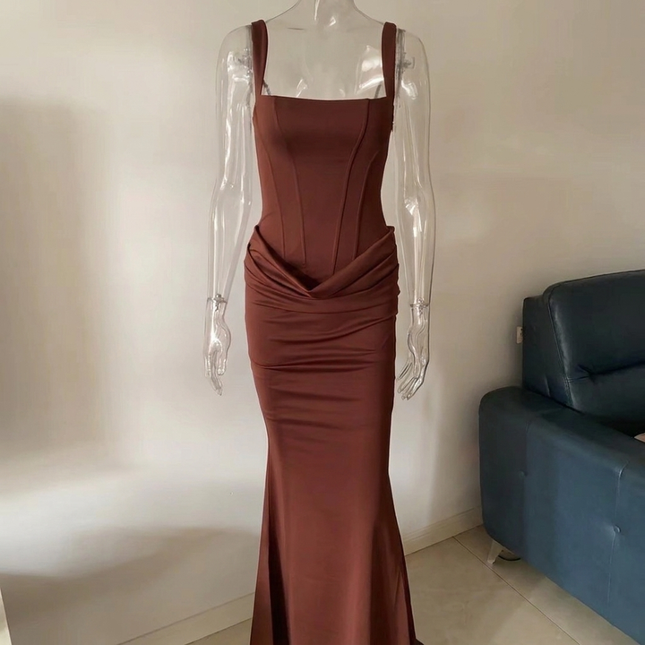 Elegant Strapless Long Slip Dress
