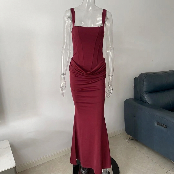 Elegant Strapless Long Slip Dress