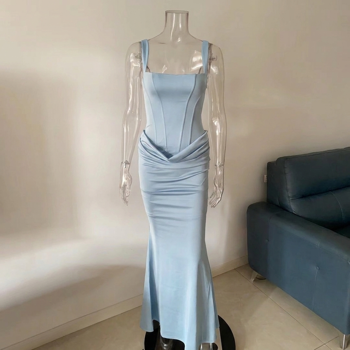 Elegant Strapless Long Slip Dress