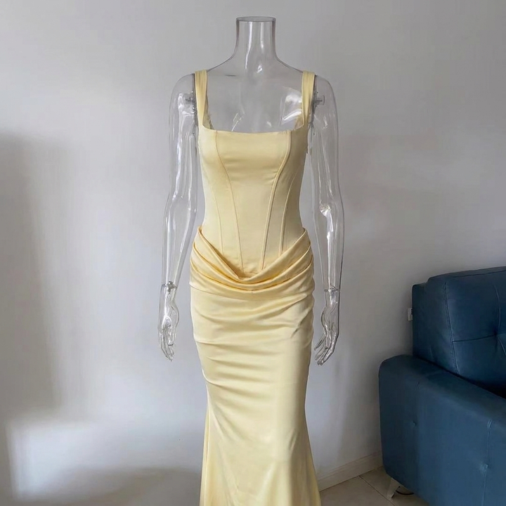 Elegant Strapless Long Slip Dress