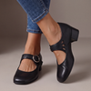 Ankle-Strap Pumps with Buckle and Cushioned Insole