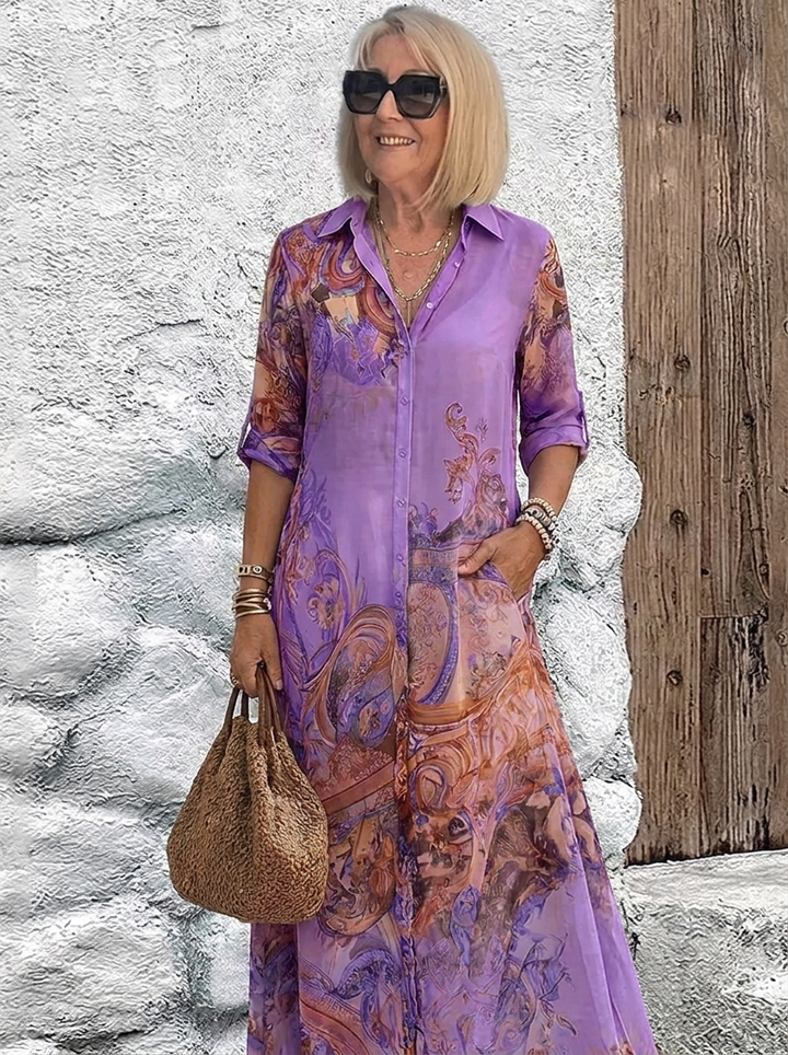 Mediterranean resort maxi dress
