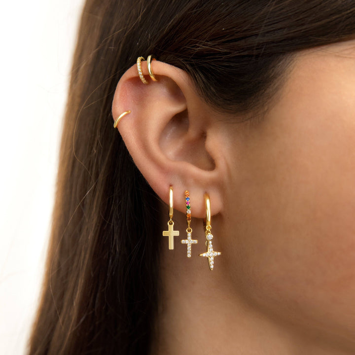 Earrings with Cross Pendant - Aurelia