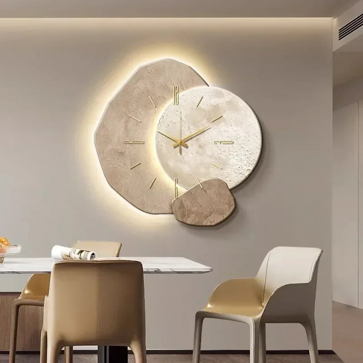 Wooden Wall Clock with LED Lamp | Elegant and Practical Design