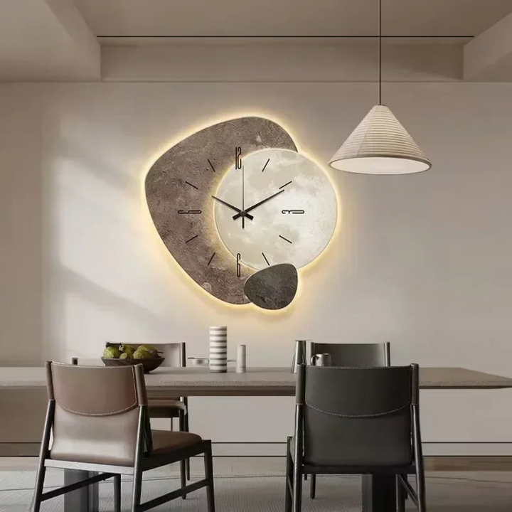 Wooden Wall Clock with LED Lamp | Elegant and Practical Design