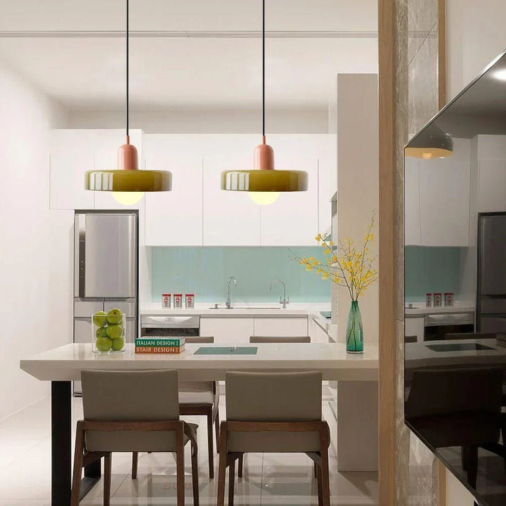 Bauhaus Stained Glass Pendant Light