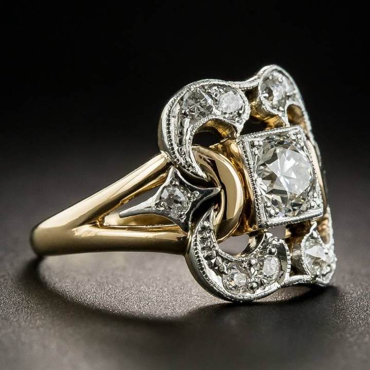 Radiant vintage cubic zirconia ring