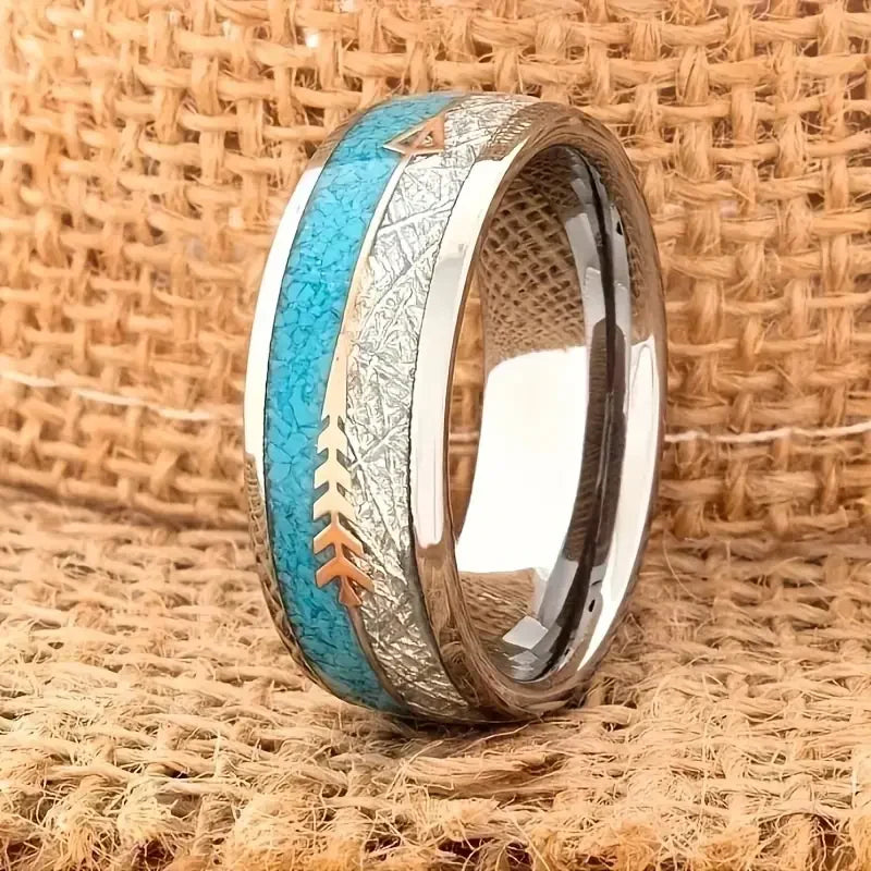 Elegant silver ring with antique enamel finish