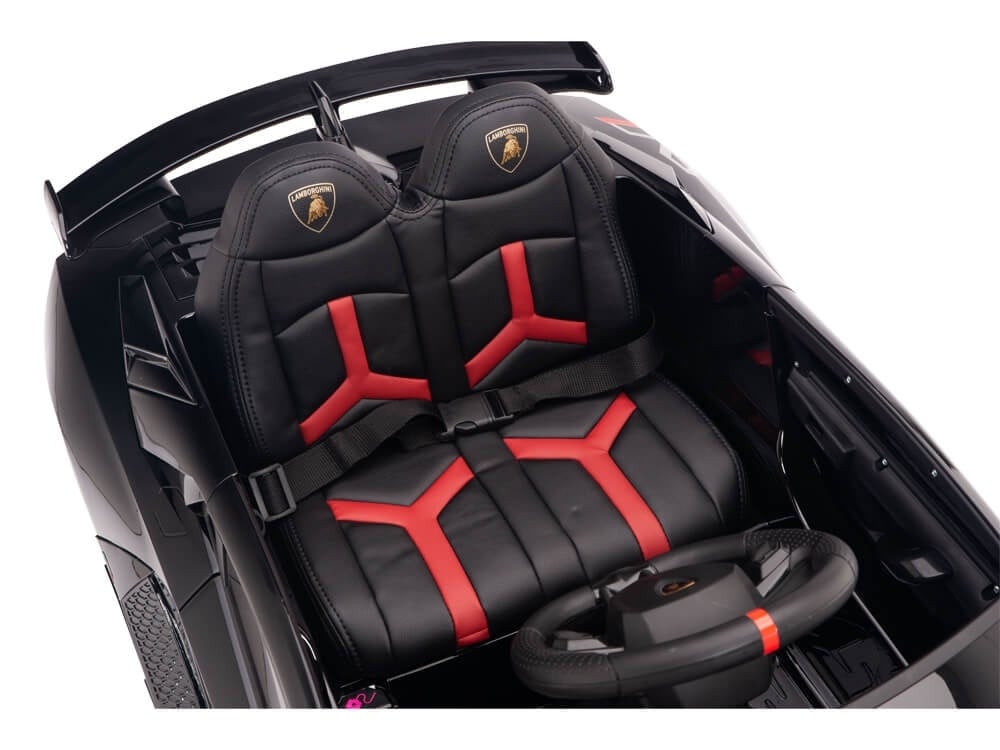 Two-seater 12V electric ride-on car in metallic grey