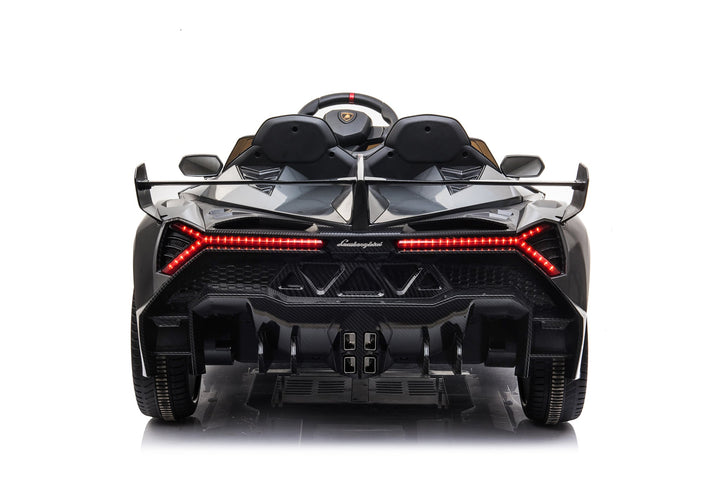 Two-seater 12V electric ride-on car in metallic grey