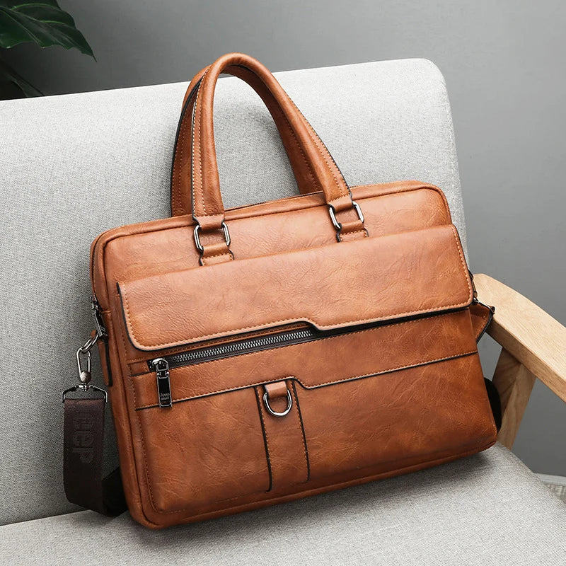 Elegant Leather Shoulder Bag for Men