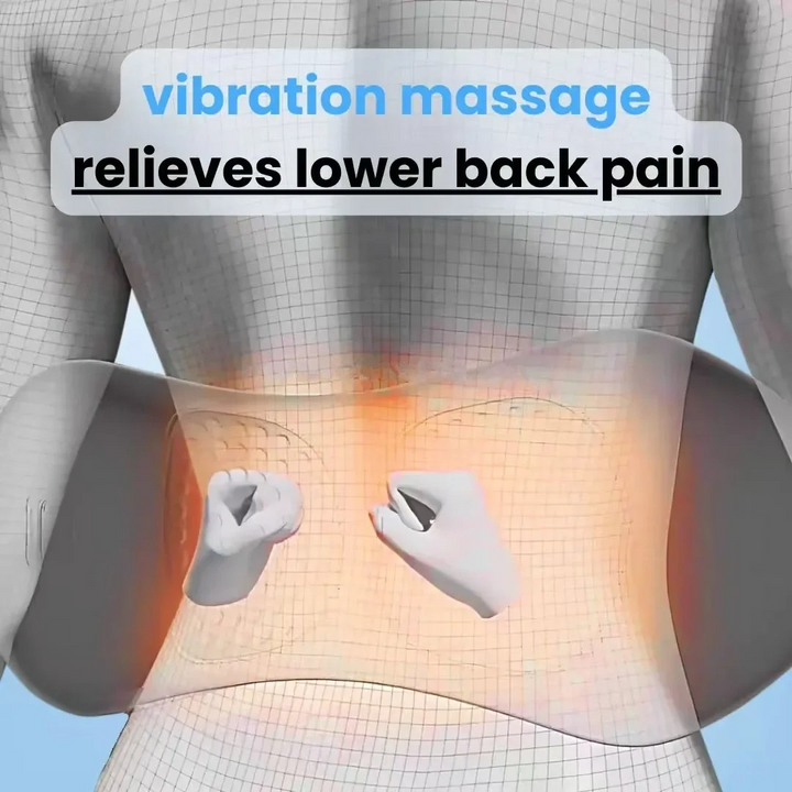 Rückenmassagegerät mit Wärme und Vibration, Lendenstütze bei Ischias, Rückenschmerzen und Haltungskorrektur – 3-in-1 Heimtherapie