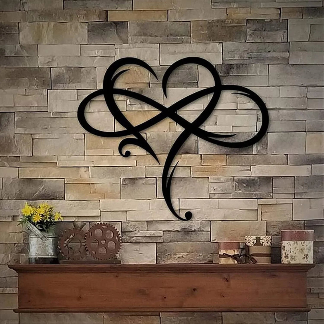 LoveBound - Elegante Wanddekoration in Herz- und Unendlichkeitssymbol-Form