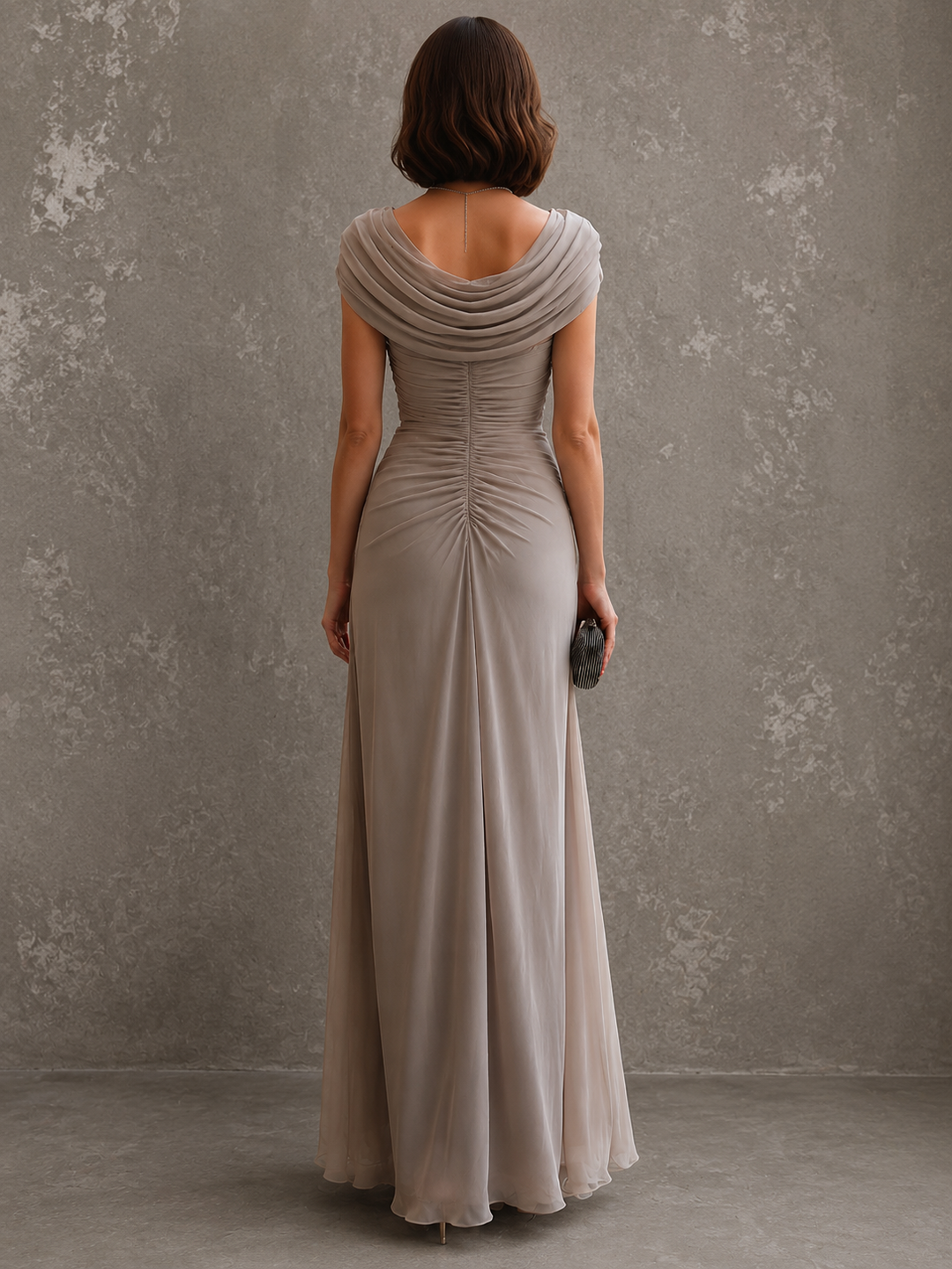 Elegant Draped Maxi Dress - Sleeveless Formal Evening Gown