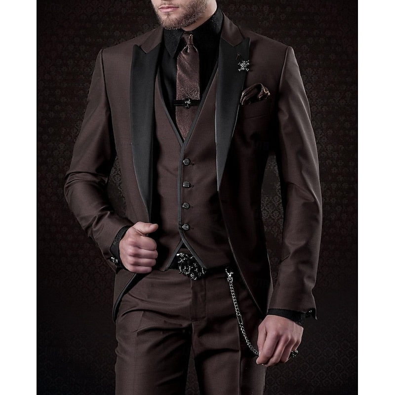 Elegant, tailored three-piece men's suit set for special occasions