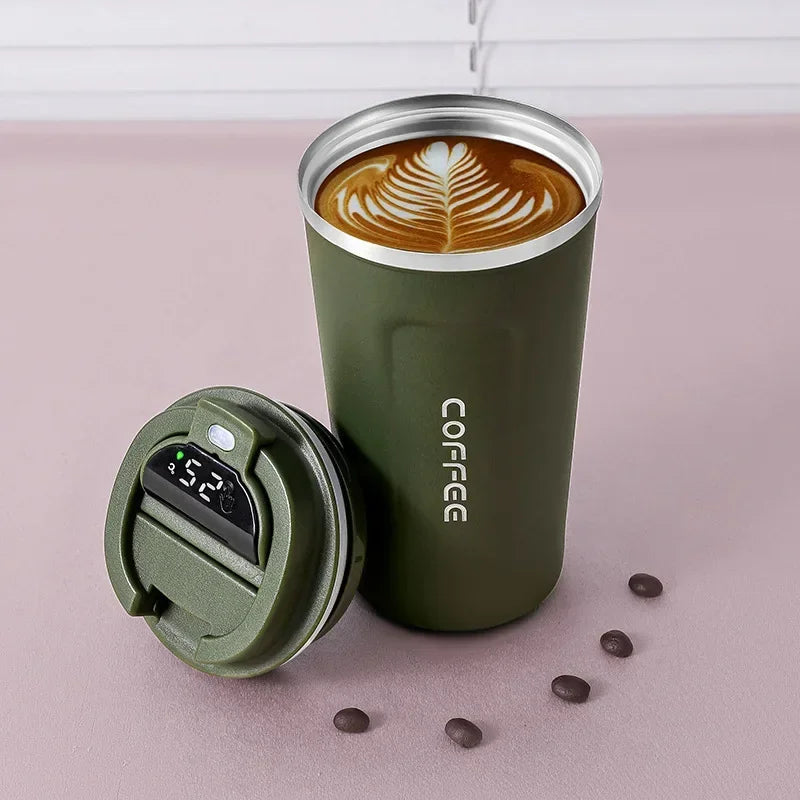 Stainless Steel Thermal Mug with Smart Temperature Display – TempMate