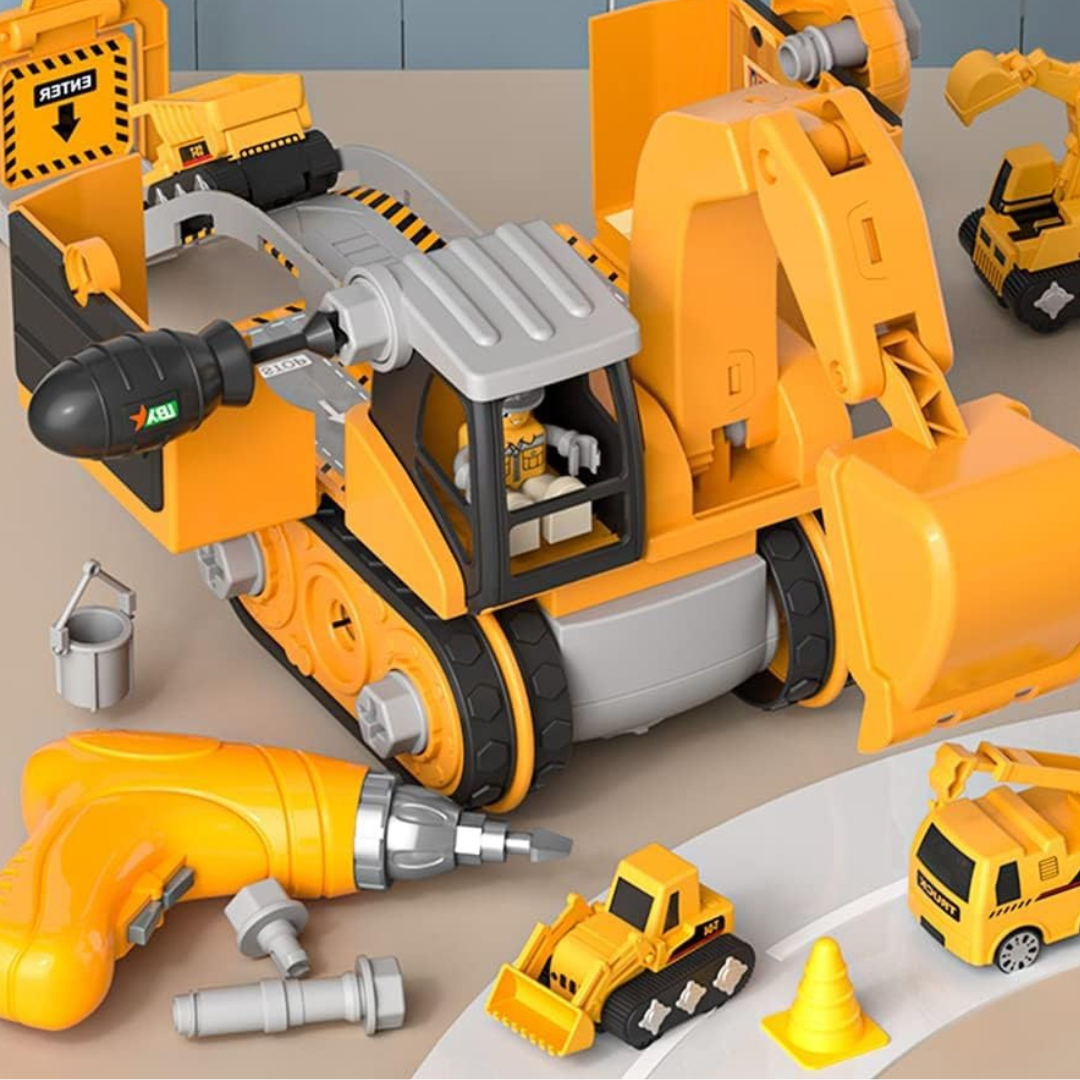 LittleBuilder Play Set - Truck, Excavator & Crane