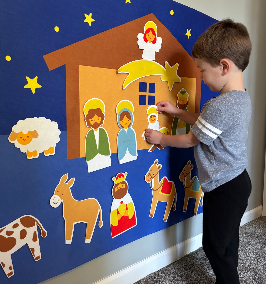 KinderKerst Felt Christmas Nativity Scene for Shared Fun and Tradition