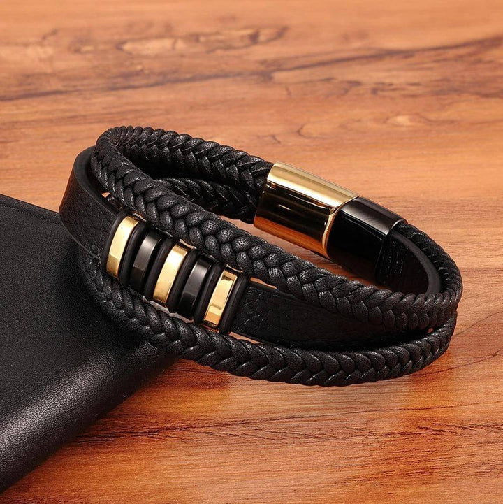 Men's Leather Bracelet - Timeless and Stylish Accessory