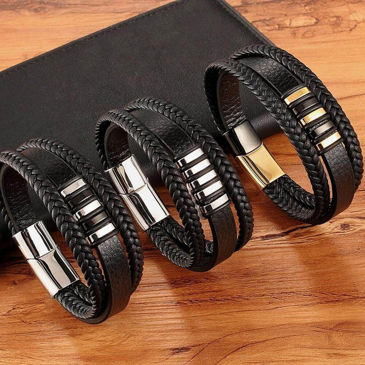 Men's Leather Bracelet - Timeless and Stylish Accessory