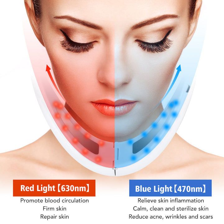 EMS Gesichtsstraffer mit LED-Therapie - Gesichtsstraffung und Doppelkinn-Entfernung