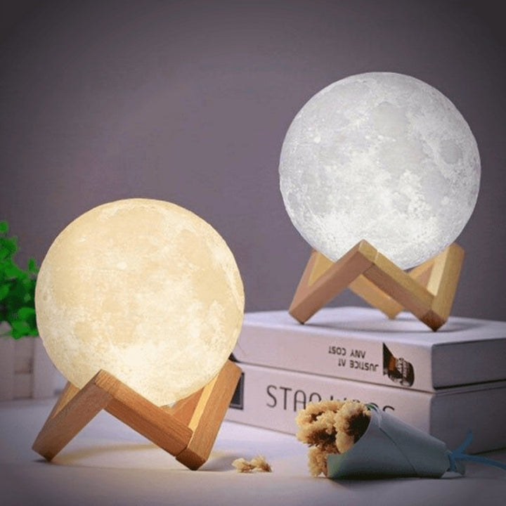 Magic Moon Lamp - Wireless Touch Control | Wooden Base