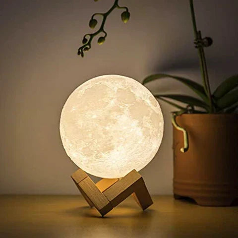 Magische Mondlampe - Kabellose Touch-Steuerung | Holzsockel